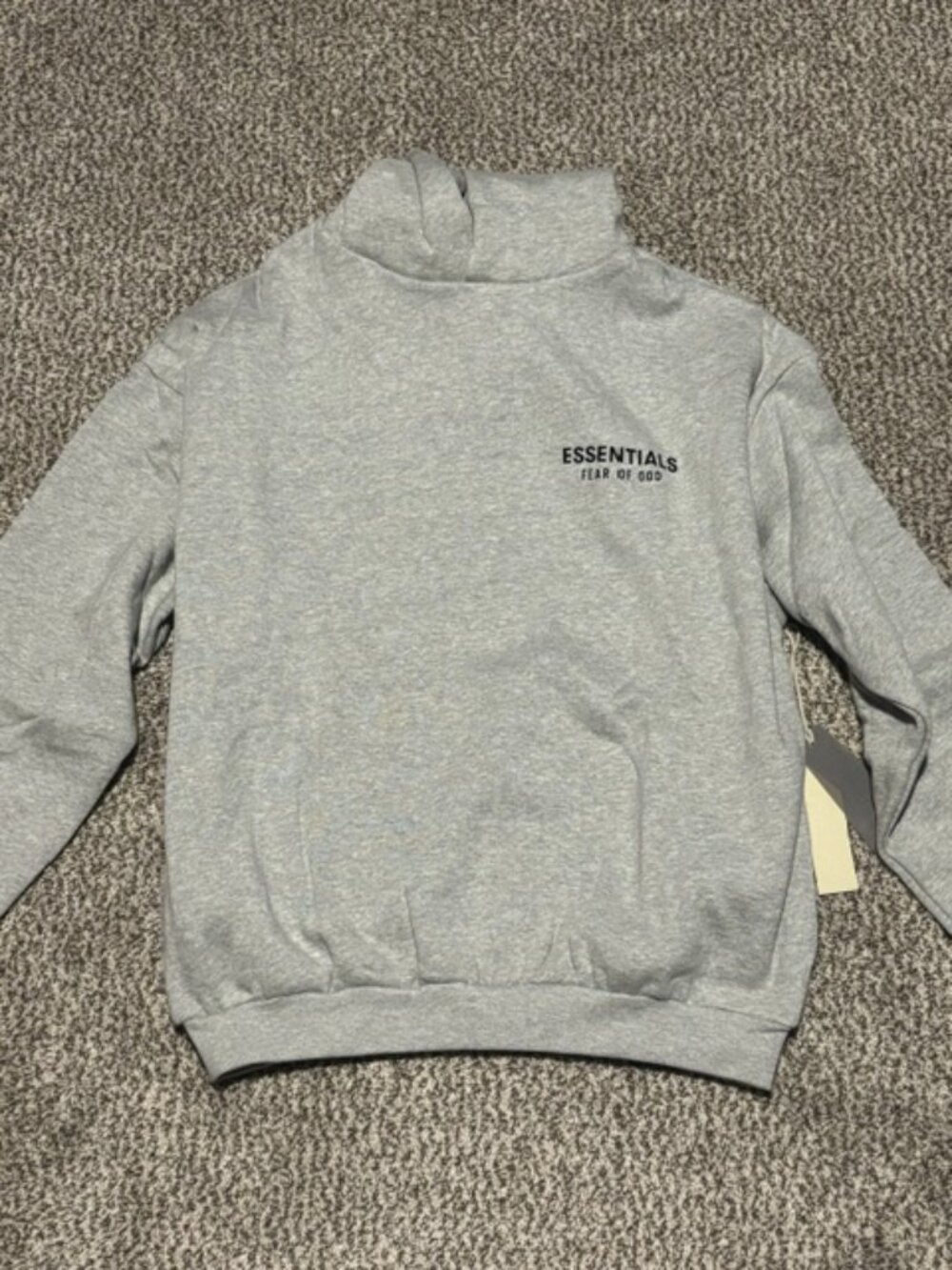 Fear of God Essentials Light Heather Gray Logo Pullover Hoodie Men’s Size Medium